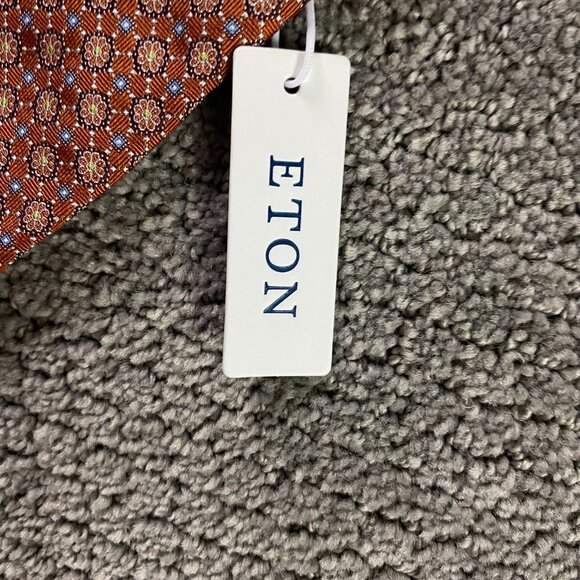 NWT ETON Tie Necktie Silk Floral Medallion Width 3.25" - Picture 4 of 9